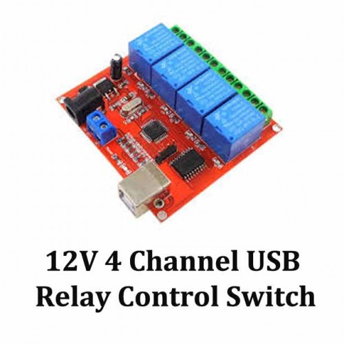 12V 4 Channel USB Relay Control Switch