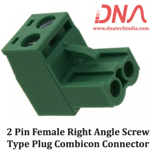 2 Pin Female Right Angle Screwable Plug 5.08mm (Combicon Connector)