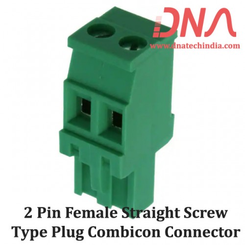 2 Pin Female Straight Screwable Plug 5.08mm (Combicon Connector)