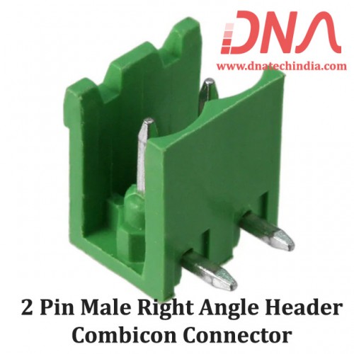 2 Pin Male Right Angle Header 5.08 mm pitch (Combicon Connector)