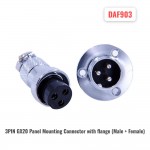 3PIN GX20 Panel Mounting Connector with flange