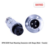 3PIN GX20 Panel Mounting Connector with flange 3PIN GX20 Panel Mounting Connector with flange