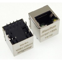 HY951180A RJ-45 Connector with Magnetics Module & LED HY951180A RJ-45 Connector with Magnetics Module & LED