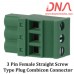 3 Pin Female Straight Screwable Plug 5.08mm (Combicon Connector)