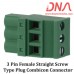 3 Pin Female Straight Screwable Plug 5.08mm (Combicon Connector)