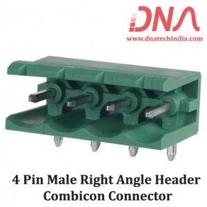 4 Pin Male Right Angle Header 5.08 mm pitch (Combicon Connector) 4 Pin Male Right Angle Header 5.08 mm pitch (Combicon Connector)