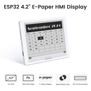 Elecrow CrowPanel ESP32 4.2inch E-paper HMI Display with 400×300 Resolution, Black/White, SPI Interface (DIE07300S)