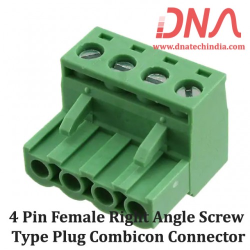 4 Pin Female Right Angle Screwable Plug 5.08mm (Combicon Connector)
