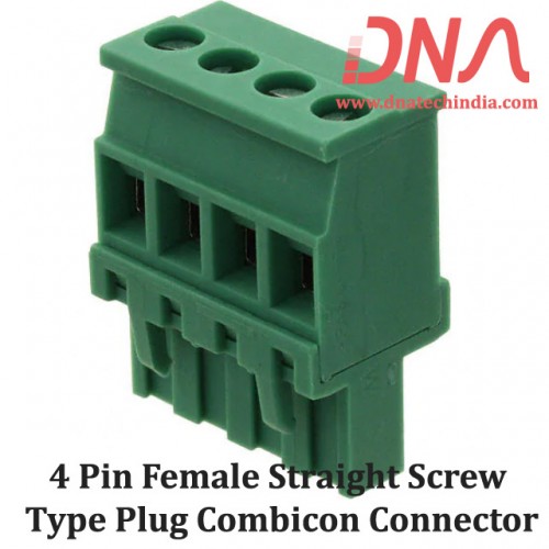 4 Pin Female Straight Screwable Plug 5.08mm (Combicon Connector)