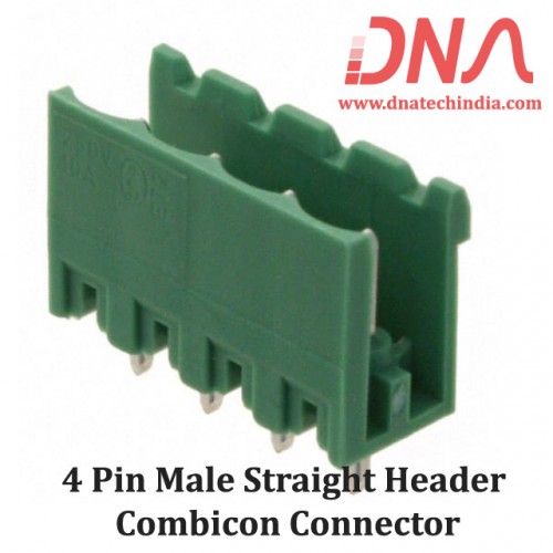 4 Pin Male Straight Header 5.08 mm pitch (Combicon Connector)