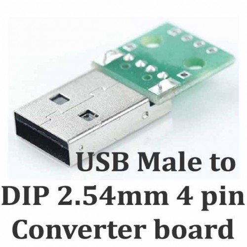USB Male to DIP 2.54mm 4 Pin Converter Board