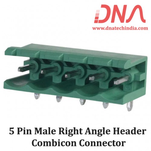 5 Pin Male Right Angle Header 5.08 mm pitch (Combicon Connector)