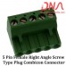 5 Pin Female Right Angle Screwable Plug 5.08mm (Combicon Connector)