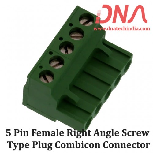 5 Pin Female Right Angle Screwable Plug 5.08mm (Combicon Connector)