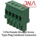 5 Pin Female Straight Screwable Plug 5.08mm (Combicon Connector)