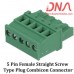 5 Pin Female Straight Screwable Plug 5.08mm (Combicon Connector)