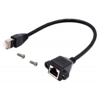 RJ45 Male to Female Screw Panel Mount Ethernet LAN Network Extension Cable RJ45 Male to Female Screw Panel Mount Ethernet LAN Network Extension Cable