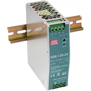 Mean Well EDR-120-24 120 W Single-Output DIN-Rail Power Supply Mean Well EDR-120-24 120 W Single-Output DIN-Rail Power Supply