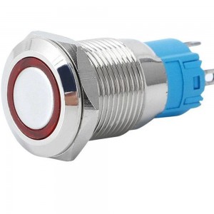 RED 12 mm 12V-24V Momentary Metal Switch Ring Indicator RED 12 mm 12V-24V Momentary Metal Switch Ring Indicator