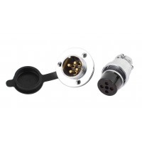 4 PIN GX25 Panel Mounting Connector with flange (Male + Female) 4 PIN GX25 Panel Mounting Connector with flange (Male + Female)
