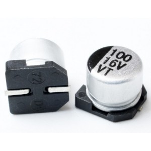 100uf 16 VOLT SMD ELECTROLYTIC CAPACITOR(MAKE:HYNCDZ)