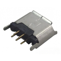 Micro USB Type B Connector, USB 2.0, Receptacle, 5 Ways, Through Hole Mount, Vertical