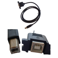 USB B Type Male to USB B Type Female Panel Mount Cable (1M) USB B Type Male to USB B Type Female Panel Mount Cable (1M)