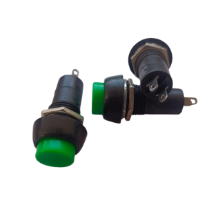 Green PBS-11A 12MM 2PIN Self-Locking Round Plastic Push Button Switch