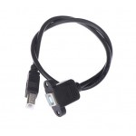 USB B Type Male To USB B Type Female Panel Mount Cable (1ft)