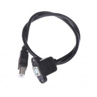 USB B Type Male To USB B Type Female Panel Mount Cable (1ft) USB B Type Male To USB B Type Female Panel Mount Cable (1ft)