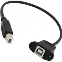 USB B Type Male to USB B Type Female Panel mount Cable (0.5 M)