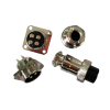 GX20 Square Flange Type 4 Pin Male & Female Connector