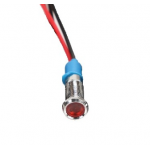 Red 3-9V 6mm LED Metal Indicator Light With 15CM Cable