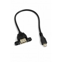 Micro USB to Female USB A Panel Mount Data Cable Micro USB to Female USB A Panel Mount Data Cable