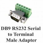 DB9 Male RS232 Serial To Terminal Adapter Connector Breakout Board