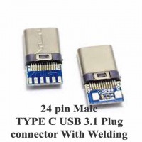 24 Pin Male TYPE C USB 3.1 Plug Connector With Welding 24 Pin Male TYPE C USB 3.1 Plug Connector With Welding