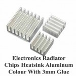 Electronics Radiator Memory Chips Aluminum Heatsink Aluminum Colour With 3mm Glue