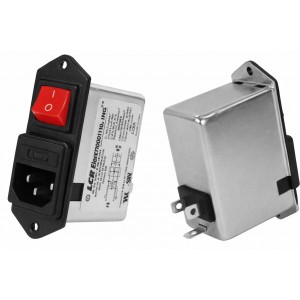 RSI 082M.00601.00 Filtered IEC Module, C14, 6A, QC Switch 