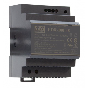 Mean Well HDR-100-48 48V DIN-Rail AC-to-DC Switching Power Supply Mean Well HDR-100-48 48V DIN-Rail AC-to-DC Switching Power Supply