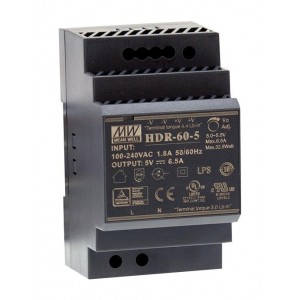 Mean Well HDR-60-24 60 W DIN-Rail AC/DC Switching Power Supply Mean Well HDR-60-24 60 W DIN-Rail AC/DC Switching Power Supply