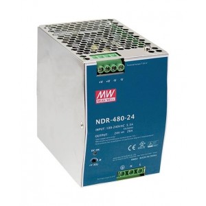 Mean Well NDR-480-24 480 W DIN-Rail AC-DC Power Supply Mean Well NDR-480-24 480 W DIN-Rail AC-DC Power Supply