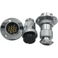 10 PIN GX25 Panel Mounting Connector with flange(Male + Female) 10 PIN GX25 Panel Mounting Connector with flange(Male + Female)