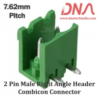 2 Pin Male Right Angle Header 7.62 mm pitch (Combicon Connector)