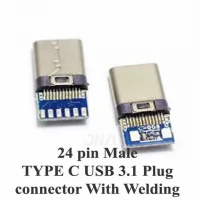 24 Pin Male TYPE C USB 3.1 Plug Connector With Welding 24 Pin Male TYPE C USB 3.1 Plug Connector With Welding