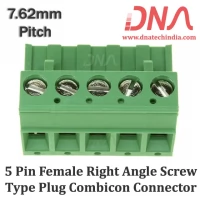 5 Pin Female Right Angle Screwable Plug 7.62mm (Combicon Connector)