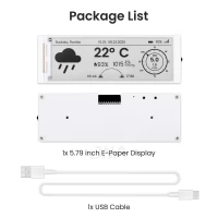 Elecrow CrowPanel ESP32 5.79inch E-paper HMI Display with 272×792 Resolution, Black/White, SPI Interface (DIS08792E) Elecrow CrowPanel ESP32 5.79inch E-paper HMI Display with 272×792 Resolution, Black/White, SPI Interface (DIS08792E)