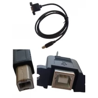 USB B Type Male to USB B Type Female Panel Mount Cable (1M)