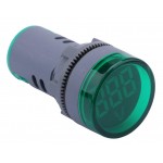 22mm Green Panel Voltmeter