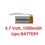 LIPO 3.7 volt 1500 mAh