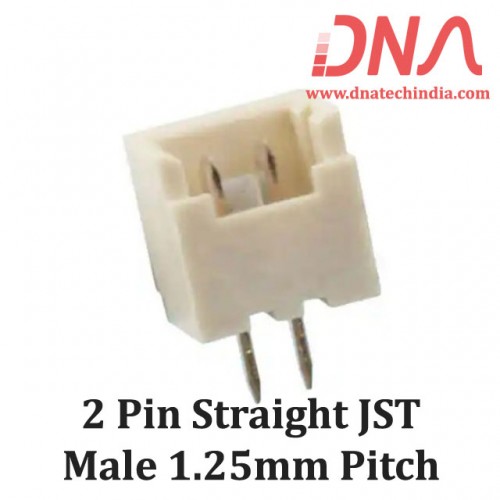 2 Pin 1.25 mm JST Straight Male Connector